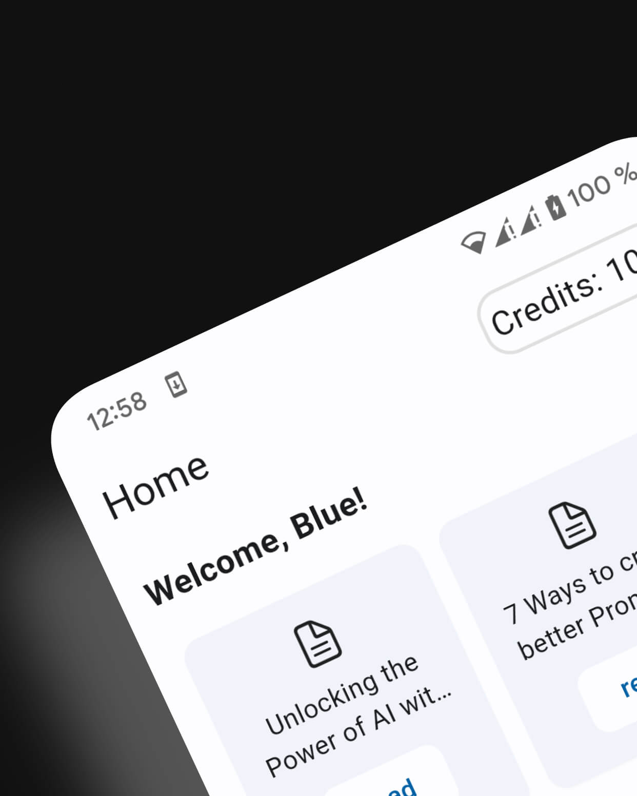 Screenshot der Mark-App