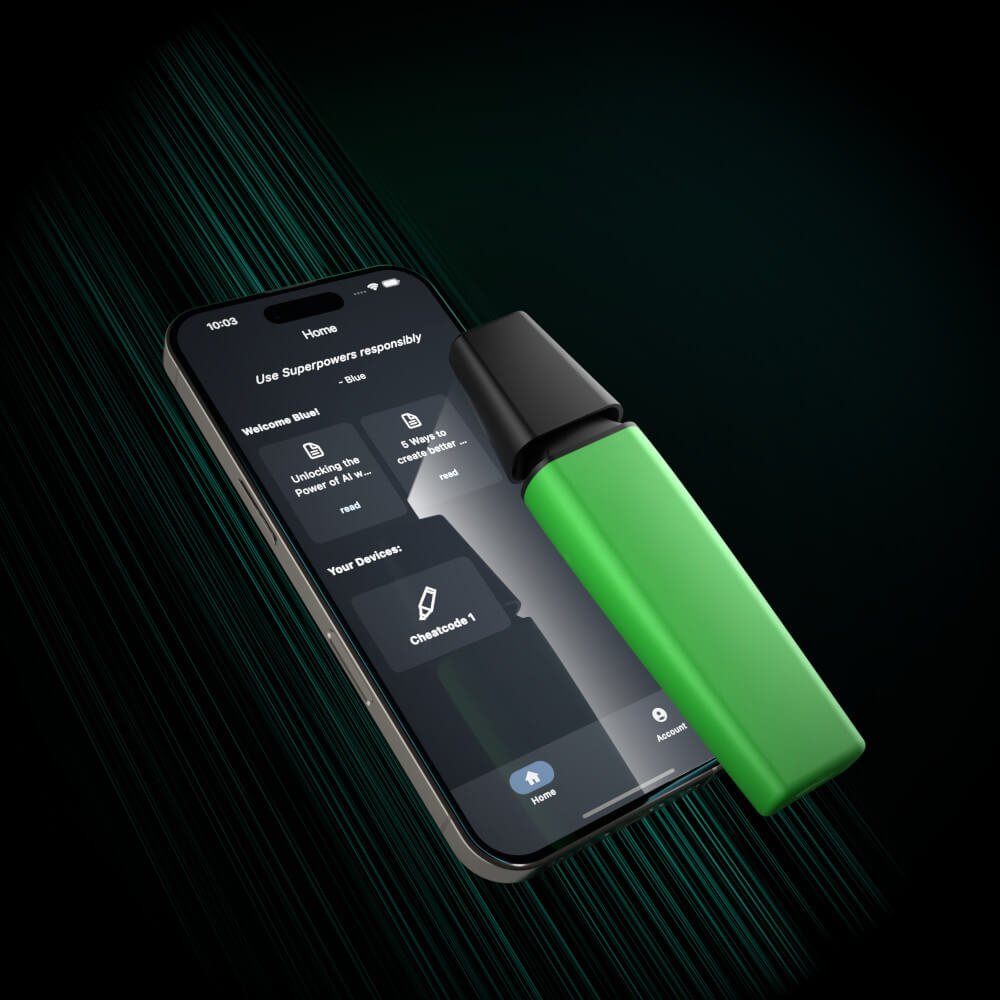 Bluda Cheatcode Product Overview - AI Textmarker 2 Bluda Cheatcode Textmarker with Smartphone